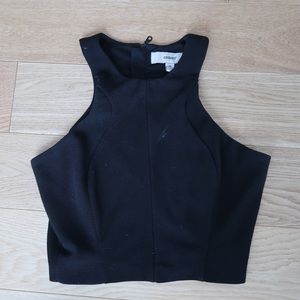 Cameo black, cropped zip top in size M